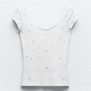 Zara NWOT Pearl T-shirt